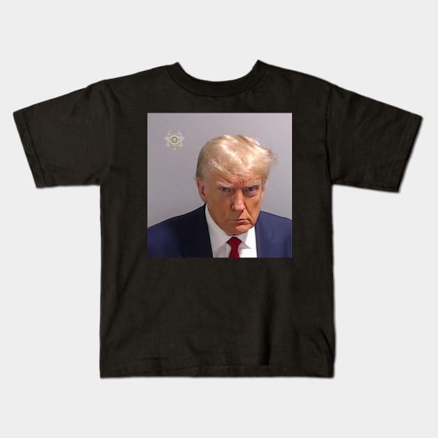 Trump Mugshot Kids T-Shirt by Literally Me